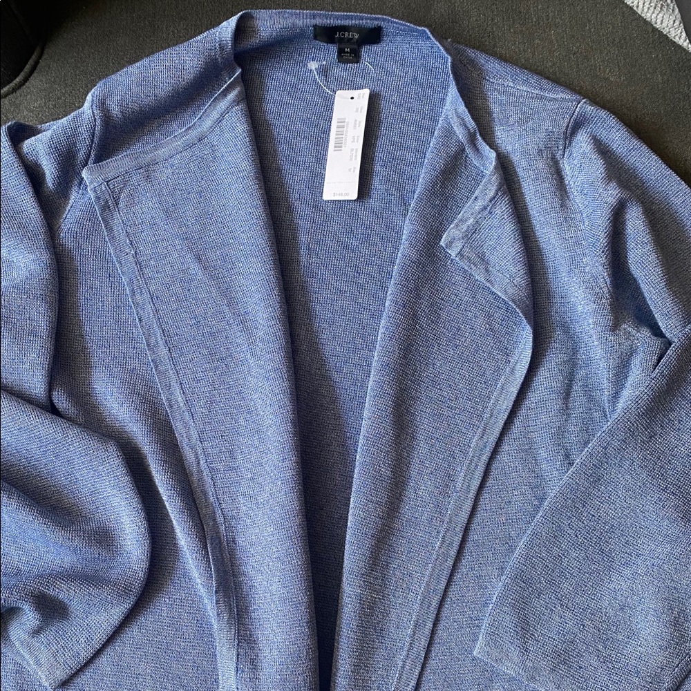 J Crew Juliette Colarless Sweater Blazer Med NWT